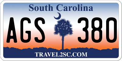 SC license plate AGS380