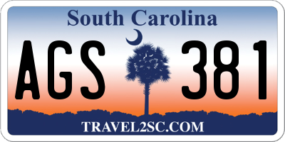 SC license plate AGS381