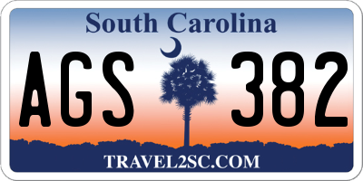 SC license plate AGS382