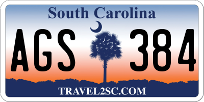 SC license plate AGS384