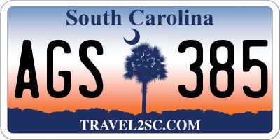 SC license plate AGS385
