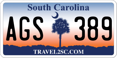 SC license plate AGS389