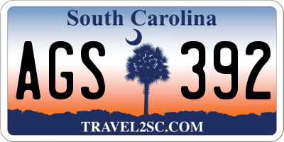 SC license plate AGS392