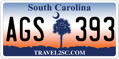 SC license plate AGS393