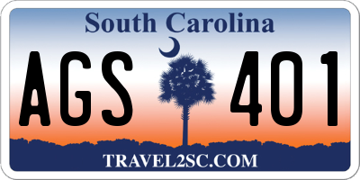 SC license plate AGS401