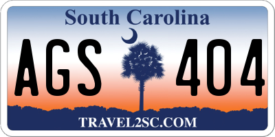 SC license plate AGS404
