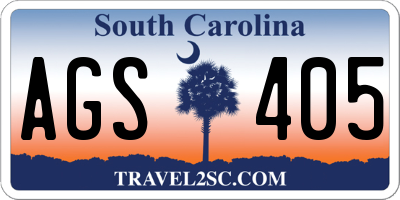 SC license plate AGS405
