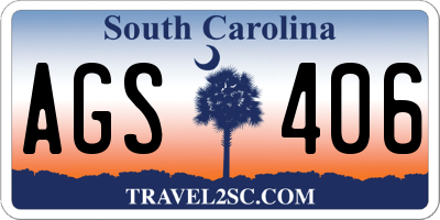 SC license plate AGS406