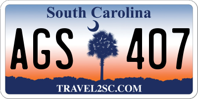 SC license plate AGS407