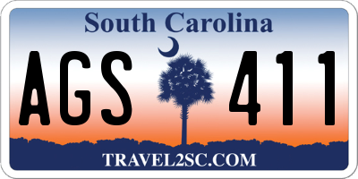 SC license plate AGS411