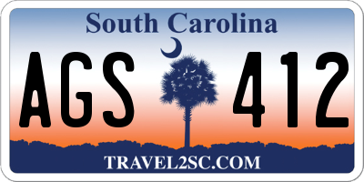 SC license plate AGS412