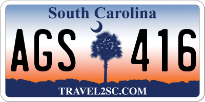 SC license plate AGS416