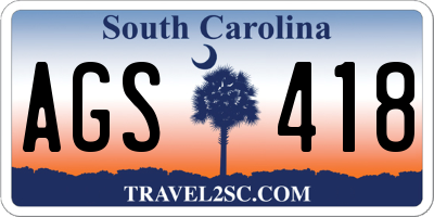 SC license plate AGS418
