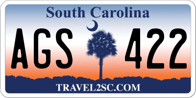 SC license plate AGS422