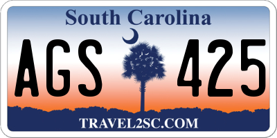 SC license plate AGS425