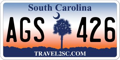 SC license plate AGS426