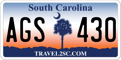 SC license plate AGS430