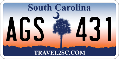 SC license plate AGS431