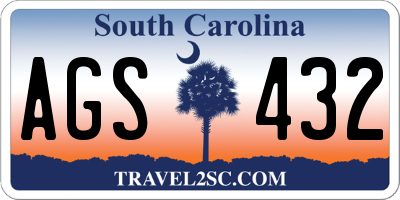 SC license plate AGS432