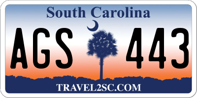 SC license plate AGS443
