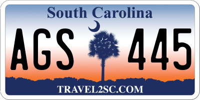 SC license plate AGS445