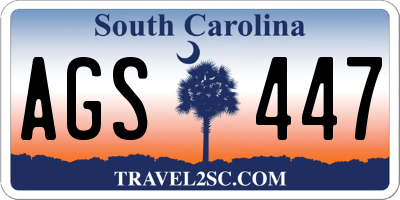 SC license plate AGS447