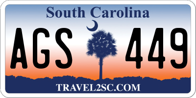 SC license plate AGS449