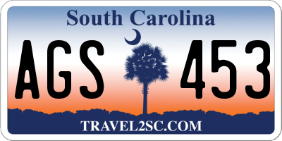 SC license plate AGS453