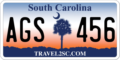 SC license plate AGS456