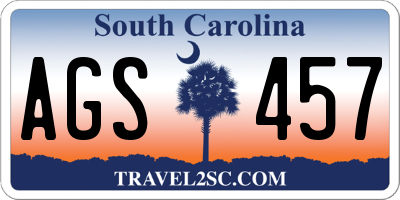 SC license plate AGS457