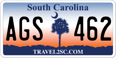 SC license plate AGS462