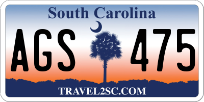 SC license plate AGS475