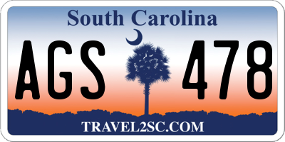 SC license plate AGS478