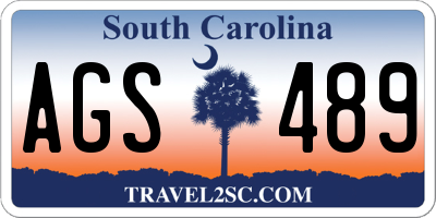 SC license plate AGS489