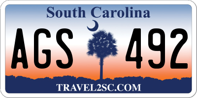 SC license plate AGS492