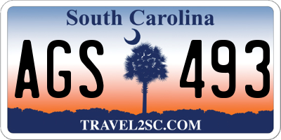 SC license plate AGS493