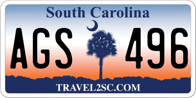 SC license plate AGS496
