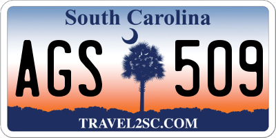SC license plate AGS509