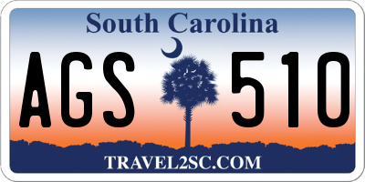 SC license plate AGS510