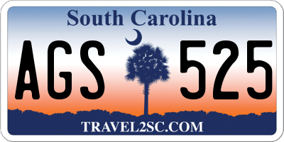 SC license plate AGS525