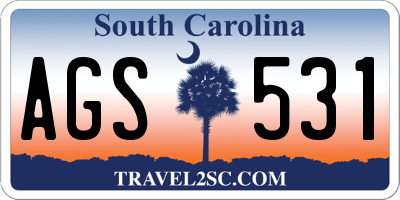 SC license plate AGS531