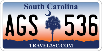 SC license plate AGS536