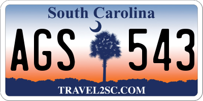 SC license plate AGS543