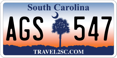 SC license plate AGS547