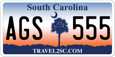 SC license plate AGS555