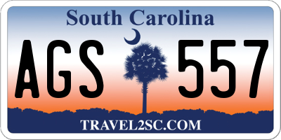 SC license plate AGS557