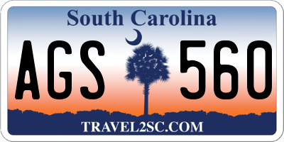 SC license plate AGS560