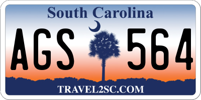 SC license plate AGS564