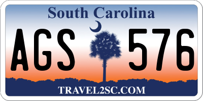 SC license plate AGS576