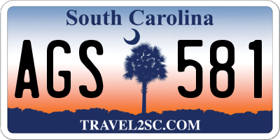 SC license plate AGS581